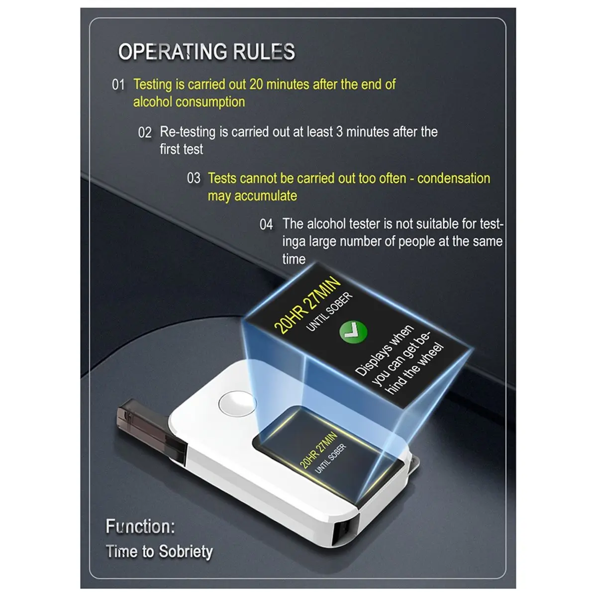 Dynamic New Wholesale AEC K1 Portable Digital Alcohol Breath Tester Professional 0.05% BAC Accuracy LCD Fuel Cell Sensor