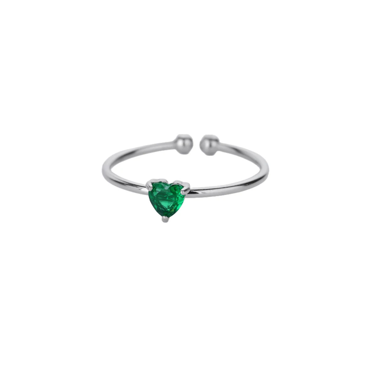Women's Stainless Steel Heart Ring with Tiny Zircon, Gift Idea