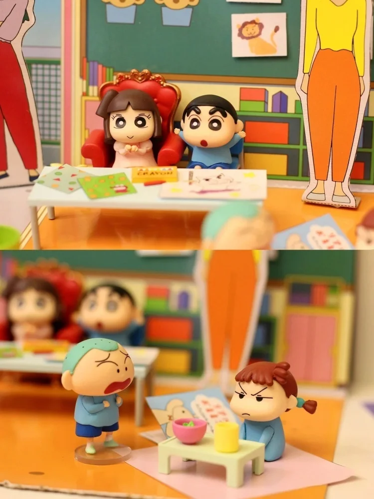 RE-MENT Pastello Shin Chan Futaba Scuola Materna Cieca Scatola Giocattoli Mini Scena Serie Figura Modello di Bambola Giocattoli Raccogliere Ornamenti
