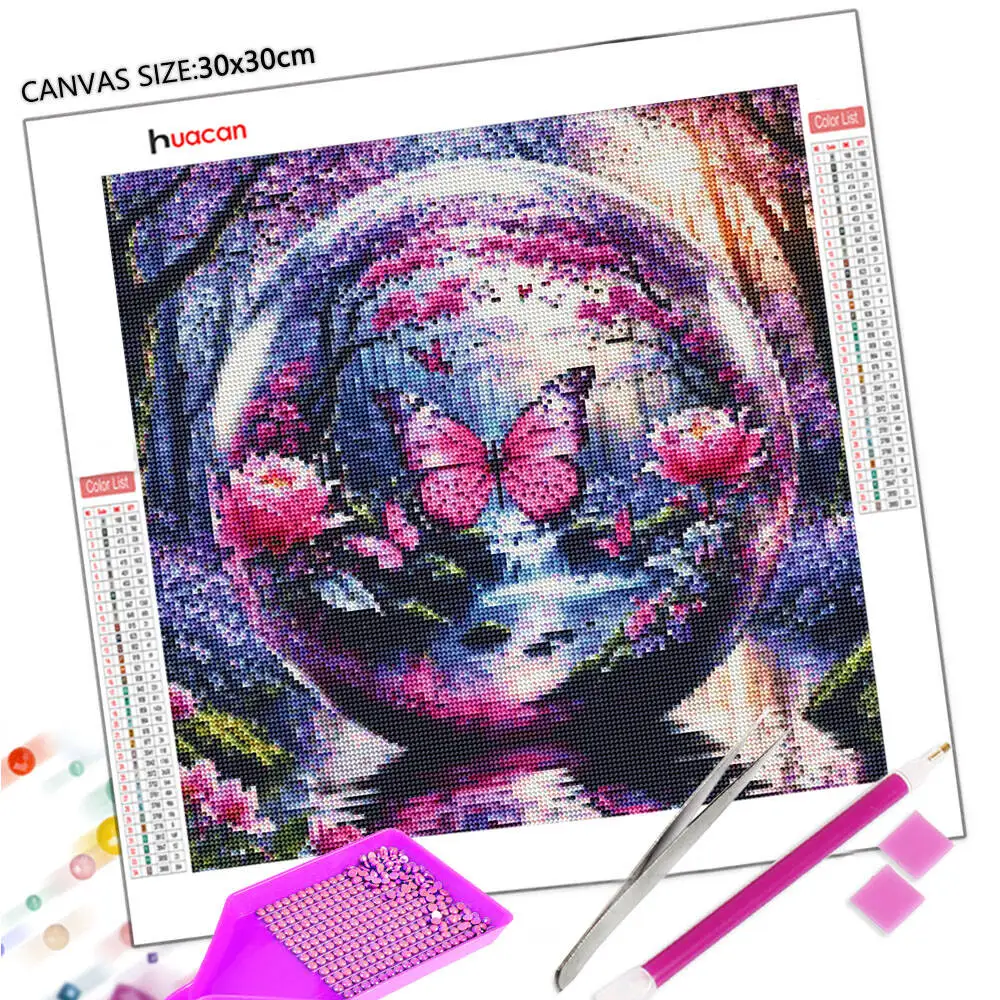 Huacan 5D DIY Diamentowe Malowanie Róża Diamentowa Mozaika Kwiatowa Nowa Kolekcja 2025 Obrazy Dekoracyjne