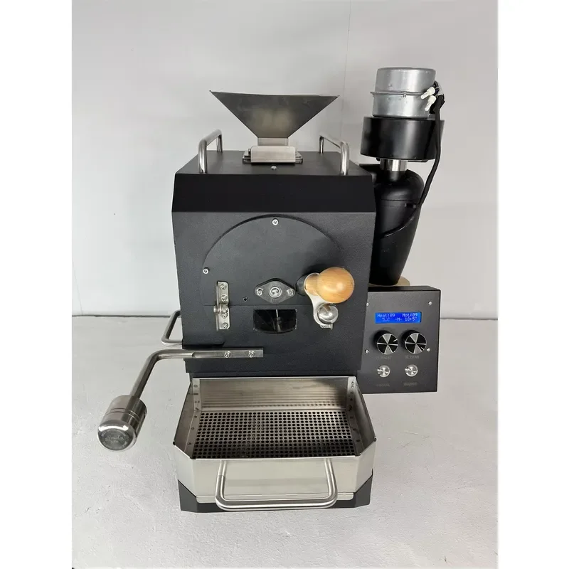 Commercial Stainless Steel Coffee Bean Roaster 220V Automatic Hot Air Drum Machine for Cocoa Accurate Temperature Control