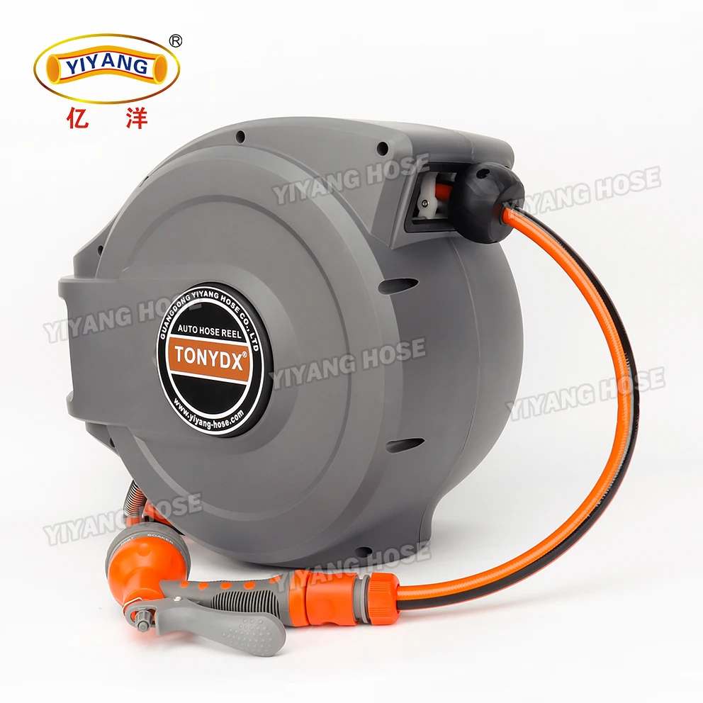 Hot Selling 15M Water Hose Reel Automatic Retractable Hose Reel Set Watering Garden Hose Pipe Reel