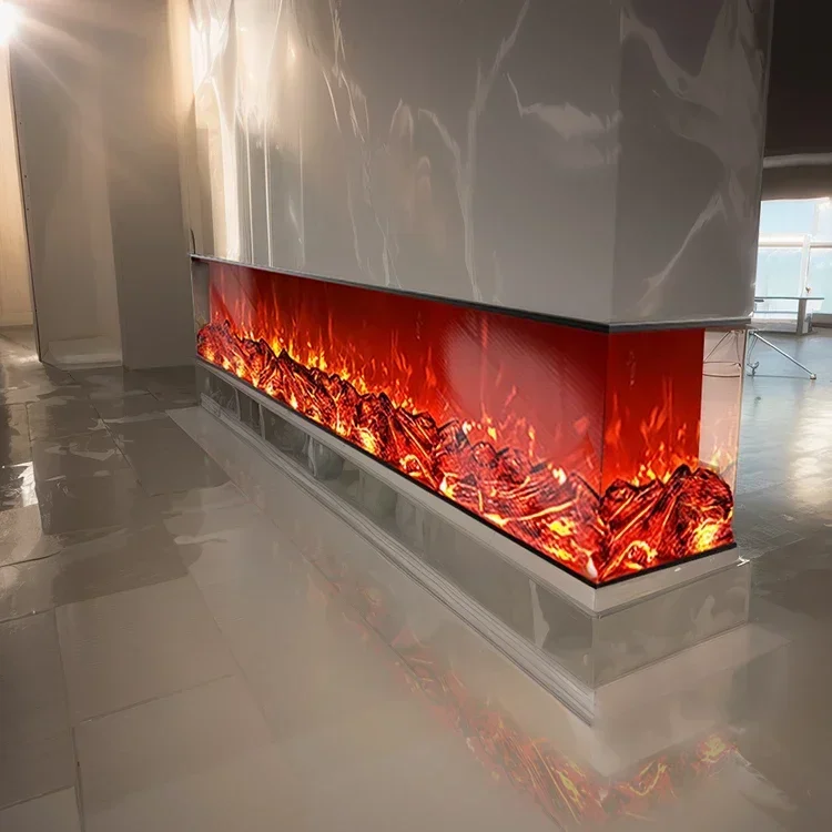 China Manufacturer Sales 1500 M Length Three Sided Flame Inserted Electric Fireplace With Remote Controlling Function