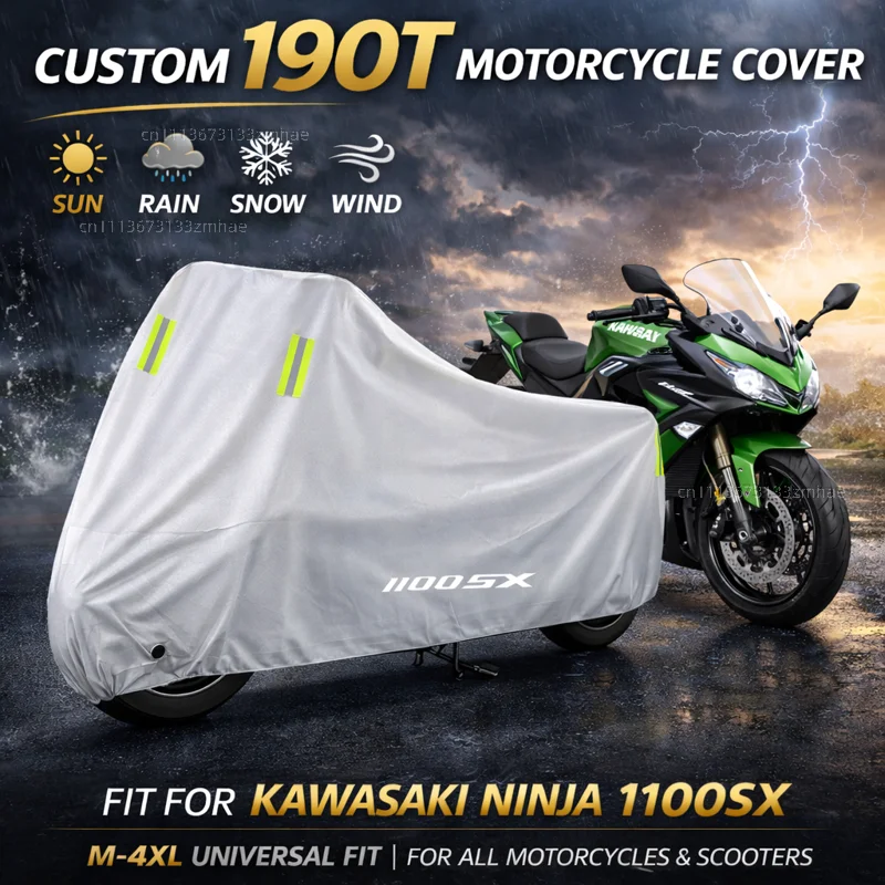 

Водонепроницаемый чехол для мотоцикла Kawasaki Ninja 1100SX (защита от дождя, пыли и солнца)