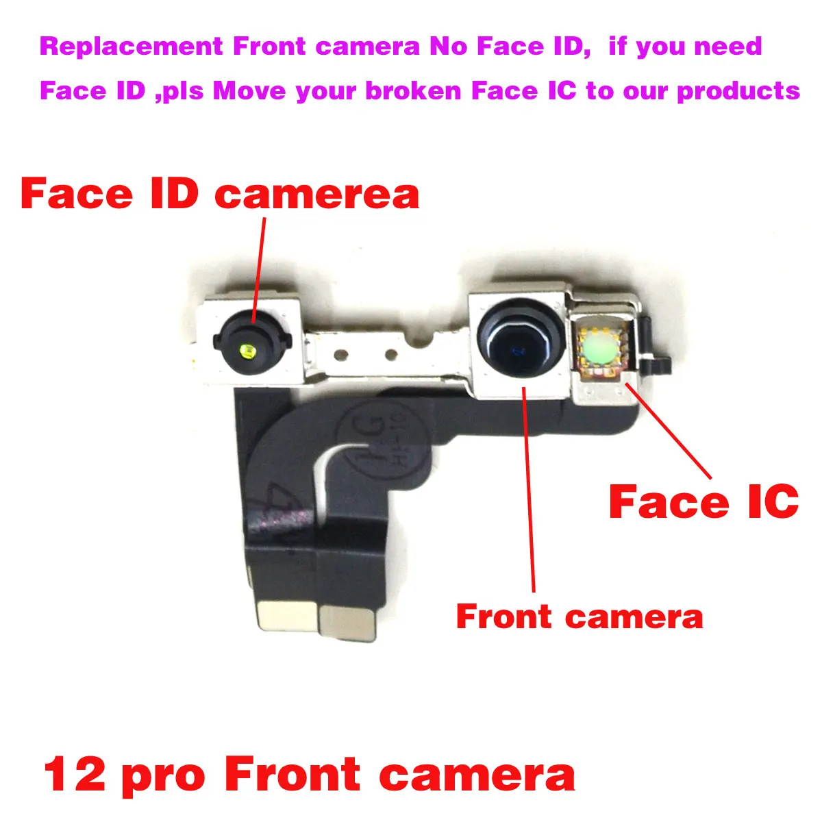 100% Original Front Camera For IPhone 12 pro max 12 mini Face time Camera Proximity sensor Flex Cable Face ID