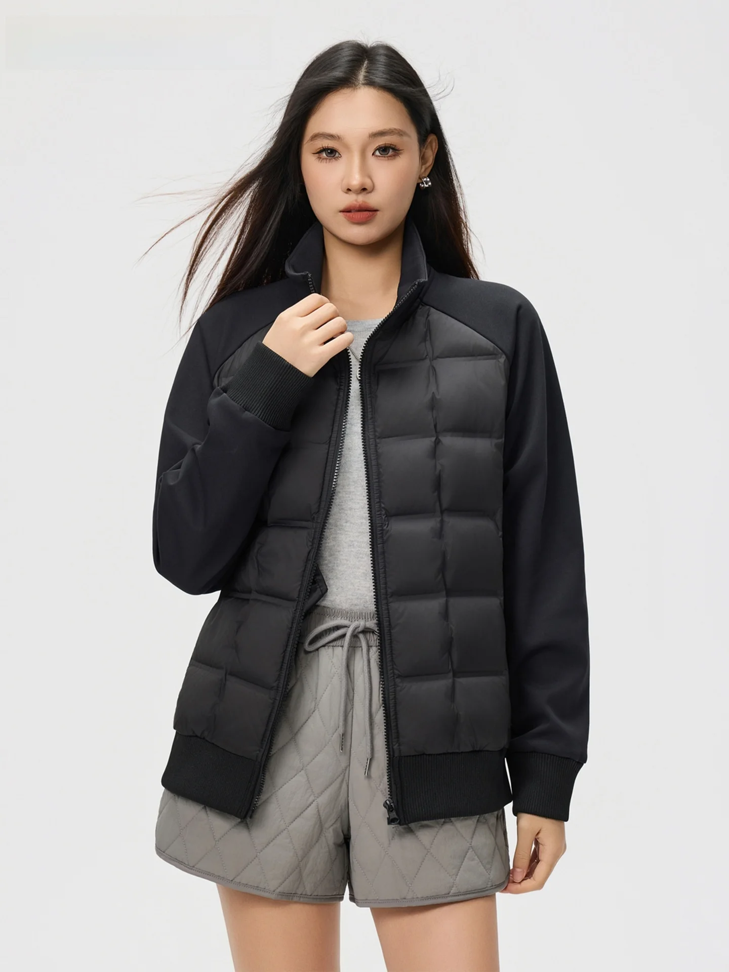 

La Chapelle Faionable down Jaet Women's Winter New Design Sensation Stand Collar with Sa Zipper ket Casual Loose Fit