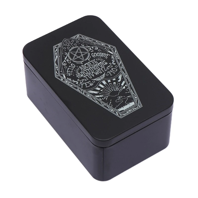 Game Tarots Cards Storage Box Iron Tarots Cards Storage Case Holder Portable Cards Container Astrologys Trinkets Box