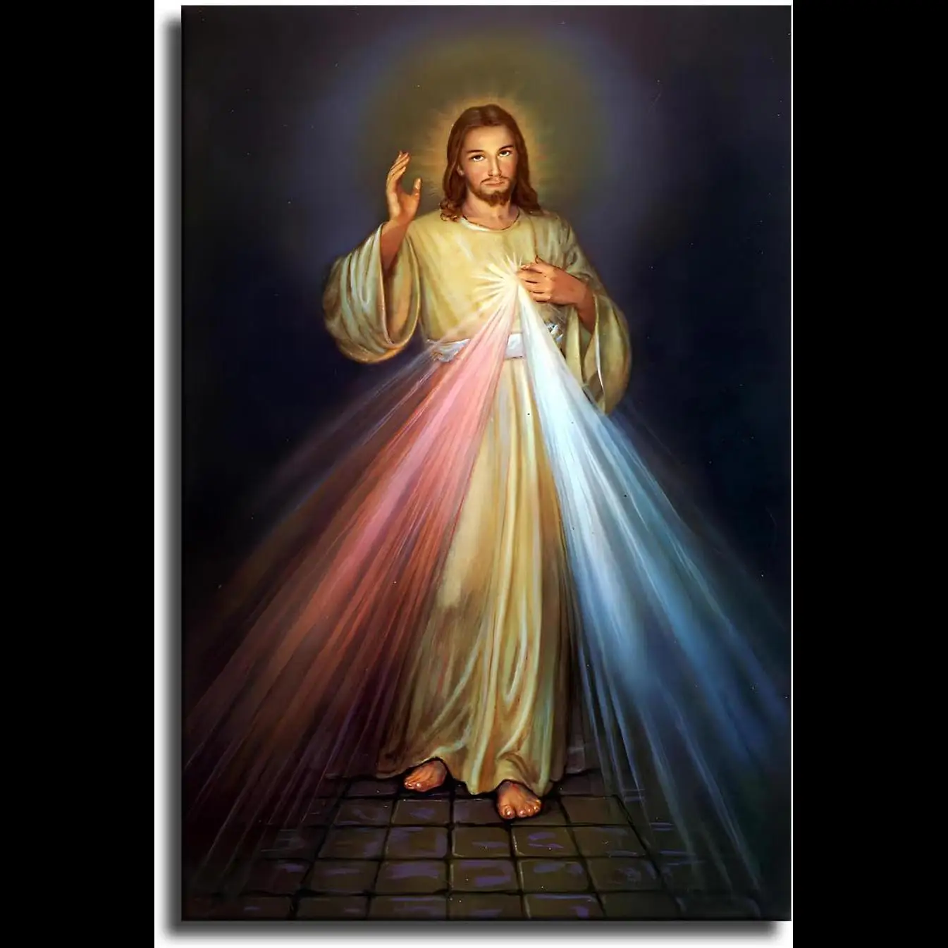 Jesus Christ Divine Mercy Canvas Print  x Inch Framed Wall Art for Modern Home Decor