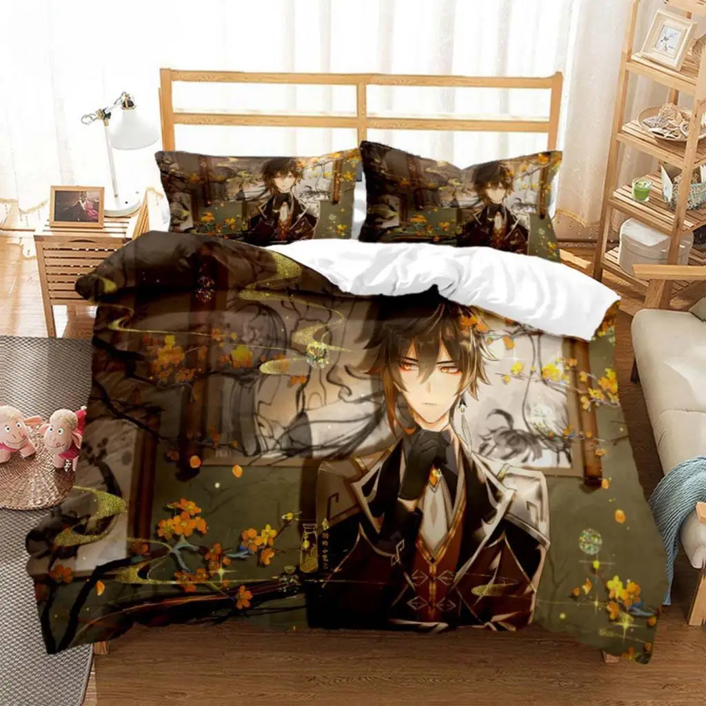 

Anime Genshin Impact Animation Cartoon Soft And Comfortable Customizable Comforter Bedding Sets Bedding Set Luxury Quilt Cover