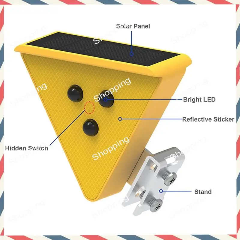 M20K Solarwarnleuchte Solar Sicherheitsleuchte Solarbetriebene Vorsicht Blitzlichter Gelb