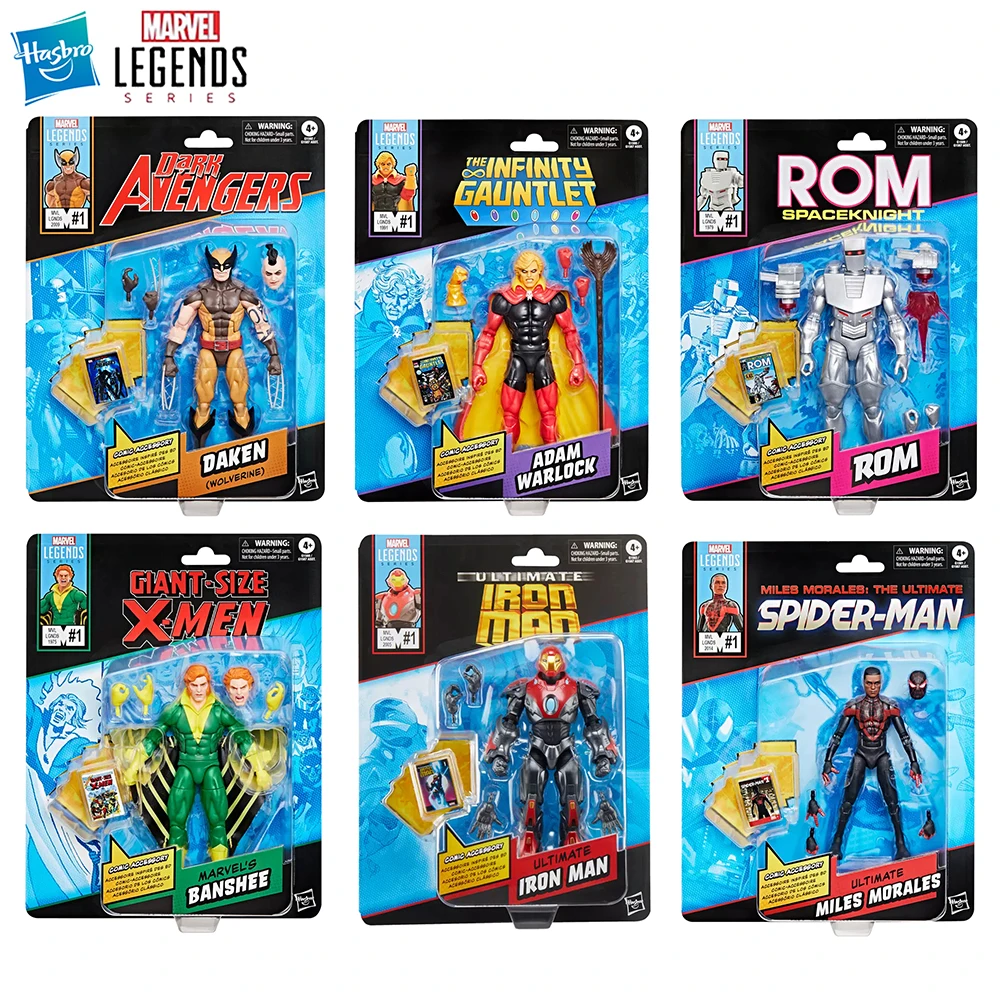 Hasbro Marvel Legends 시리즈 얼티밋 아이언맨, 데이켄(울버린), 마일즈 모랄레스(스파이더맨), 아담 워록, 롬, 밴시