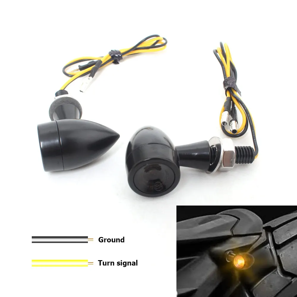 Universal LED Turn Signal Light 8mm 12V Bullet Motorcycle Led Light Clignotant Fit For Most Dirt Bike, Street Bike, etc