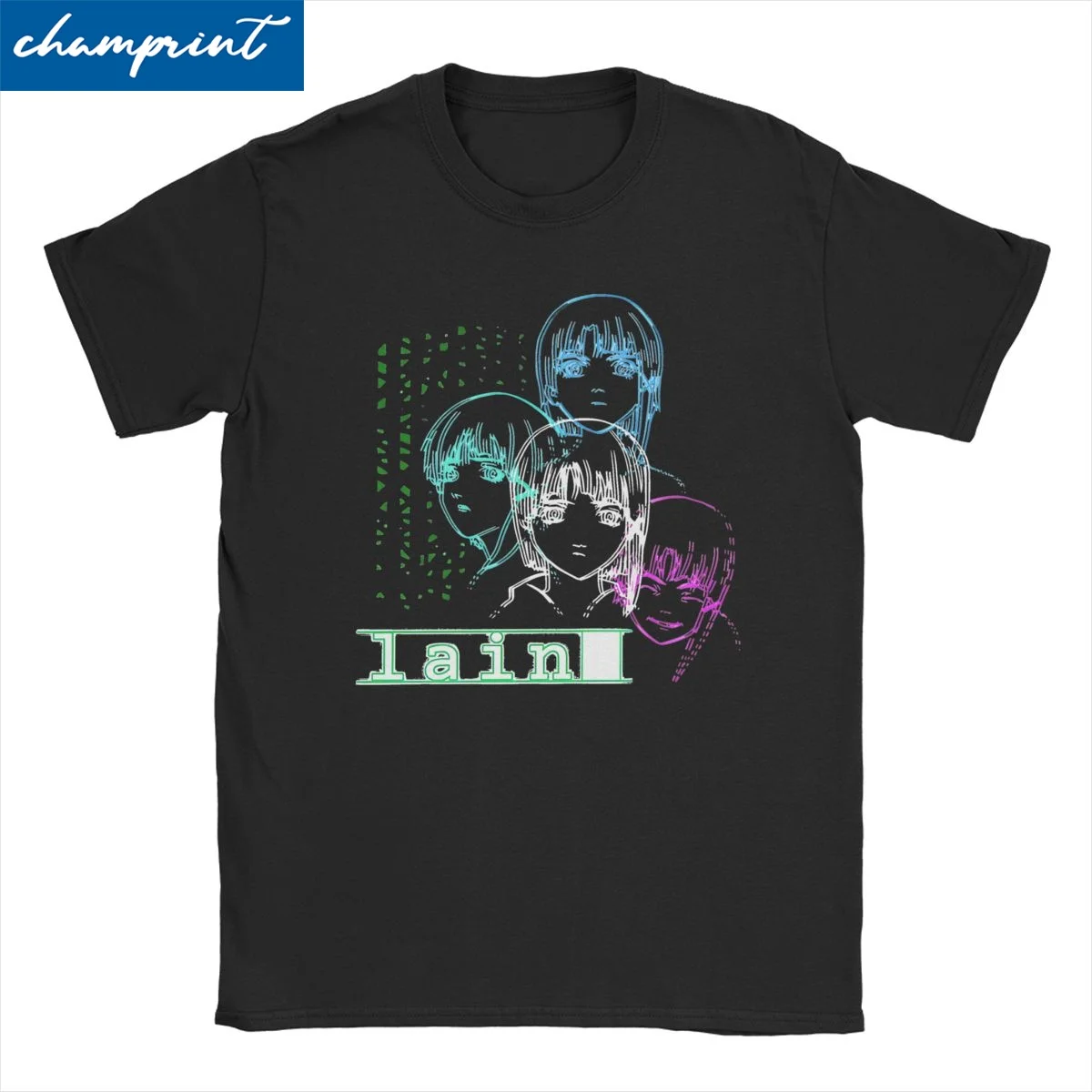 Sci Fi Serial Experiments Lain T Shirts Men Women's Cotton Vintage T-Shirt Anime Lwakura Manga Tee Shirt Clothes New Arrival