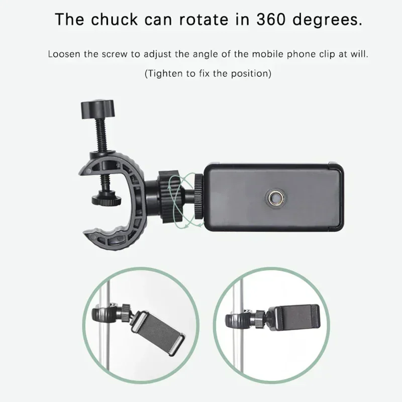 Multifunktionaler Adapterclip-Telefonhalter 360° ° Rotationsverstellbare Klemme, Spiralklemmung für alle 5–6 Zoll große Smartphones-Live-Montages – Detail 12