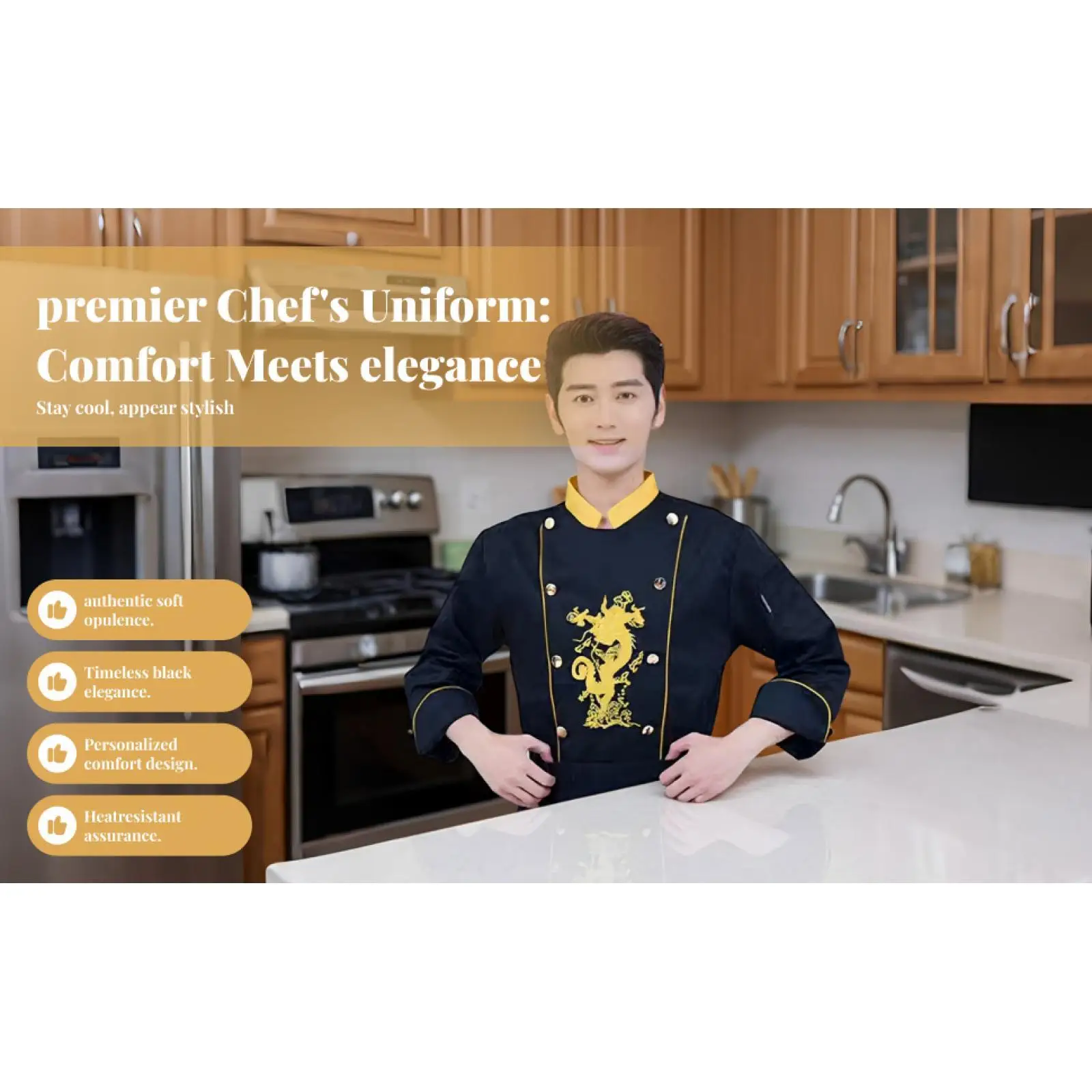 Chef Embroidery Uniforms Men Women Custom Shirt Work Outfit Quick Drying Competition Cook Jacket with Dragon Design for Hotel