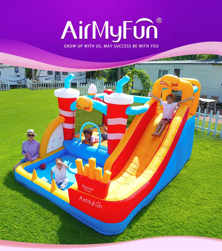 บ้านลม AMF ปราสาทลมเป่าลม ใช้ได้ทั้งในร่มและกลางแจ้ง ปราสาทเด็กเล่น บ้านลมพร้อมสไลเดอร์ ของเล่นเด็ก