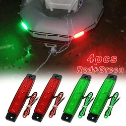 Waterproof LED barco navegação luzes, iate marinho, caiaque, veleiro, pontão, lâmpada de sinal, vermelho, verde, 4pcs