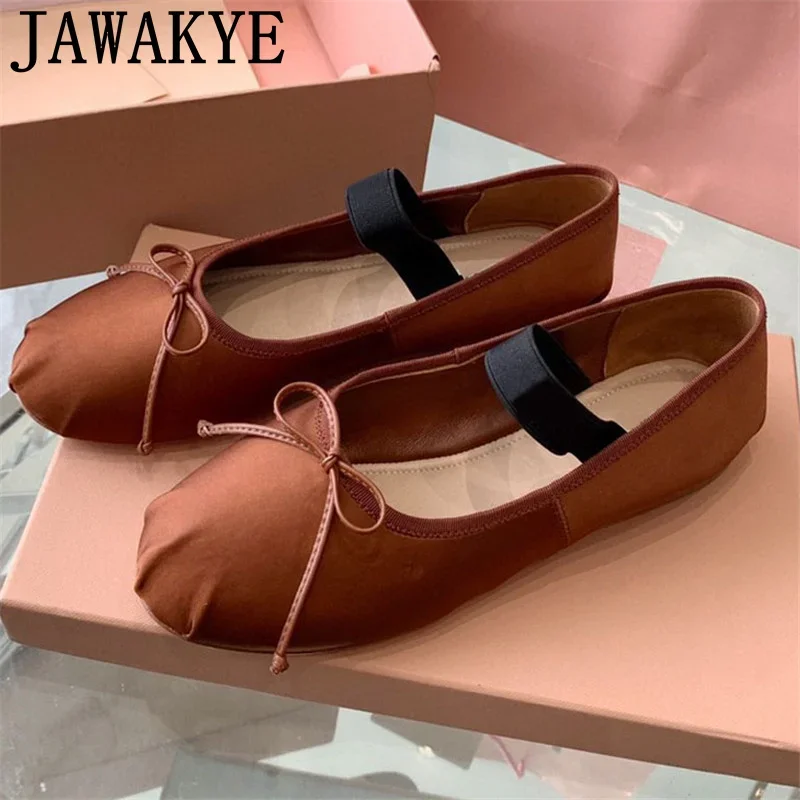 Spring Silk Ballet Flat Shoes Women Round Toe Slip On Flat Shoes Ladies Casual Outwear Lazy Shoes Femininas Zapatillas Mujer