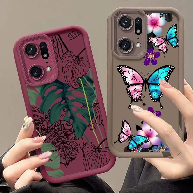 BeButiful Butterfly LeBves  For OPPO A9 A16 A98 A94 A78 A76 A36 A74 A54 A95 A72 A92 A53 A55 A57 A58 Eyes Ladder Phone Case Cover