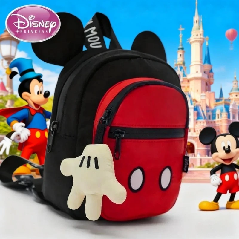 

Новинка Disney 2025 года, детская сумка с Микки Маусом, сумка на плечо для девочек, мини-рюкзак с подвеской в виде Микки Мауса, милый студенческий школьный рюкзак