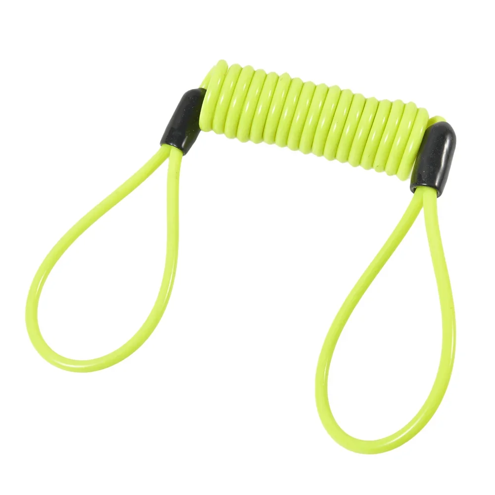 Green Security Anti Thief Motorbike Motorcycle Wheel Disc Brake Alarm Lock & Bag and Reminder Spring Cable Steel Wire Rope