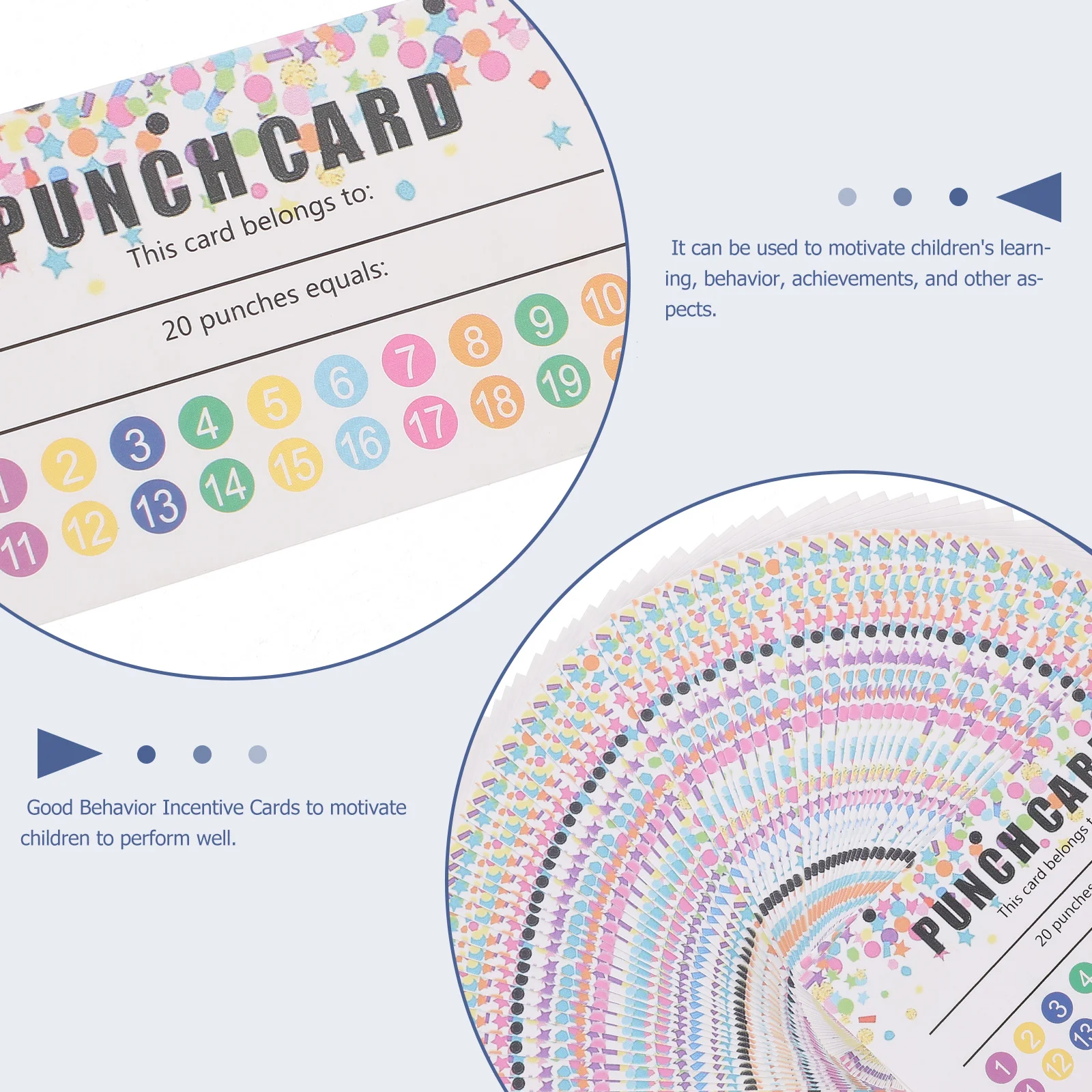 50 ورقة بطاقات لكمة لبطاقة مكافأة الفصول الدراسية بطاقات حافز أدوات تعليمية تشجع الطلاب على التقدم #6