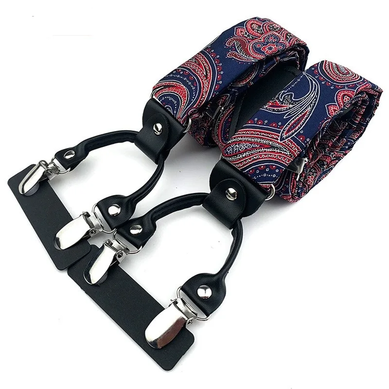 

Elastic shoulder strap for men's activity shoulder strap, wholesale in stock, Western pants, adult six clip adjustable elastic s