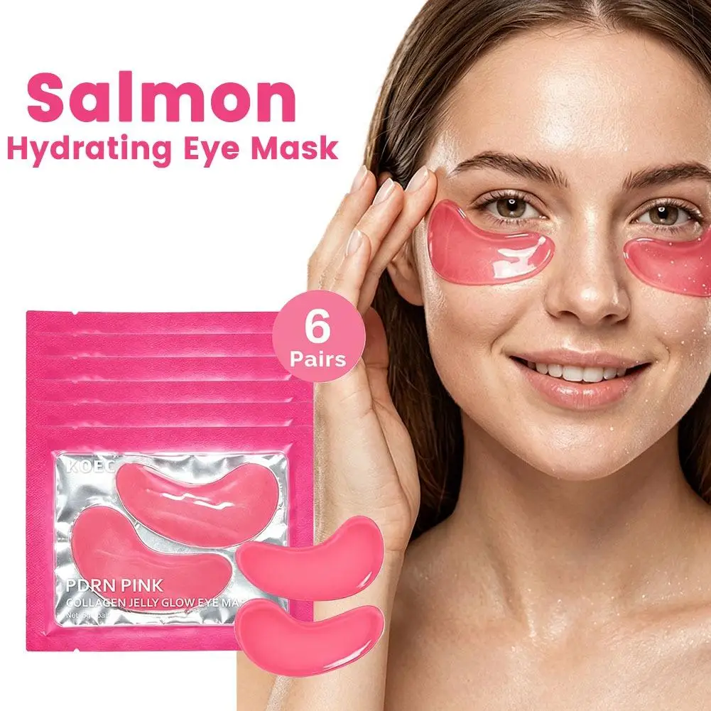 PDRN Pink Collagen Jelly Radiance Eye Mask,Salmon Collagen Lift Firming Plump-Looking,Hydrated & Radiant Skin Deeply Hydrate ﻿