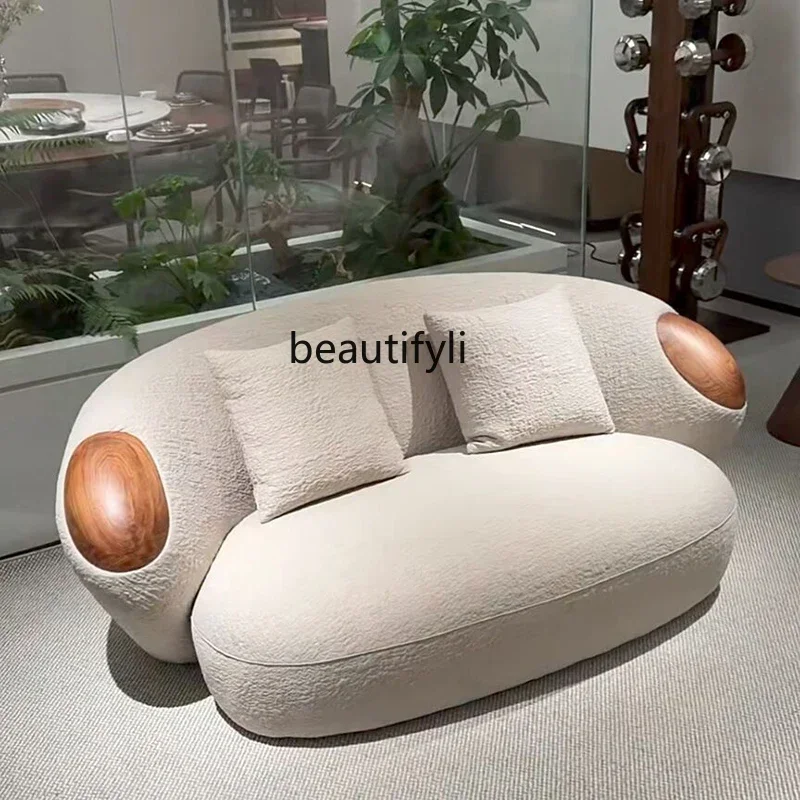 

CC living room designer sofa small apartment straight row sofa creative fabric sofa