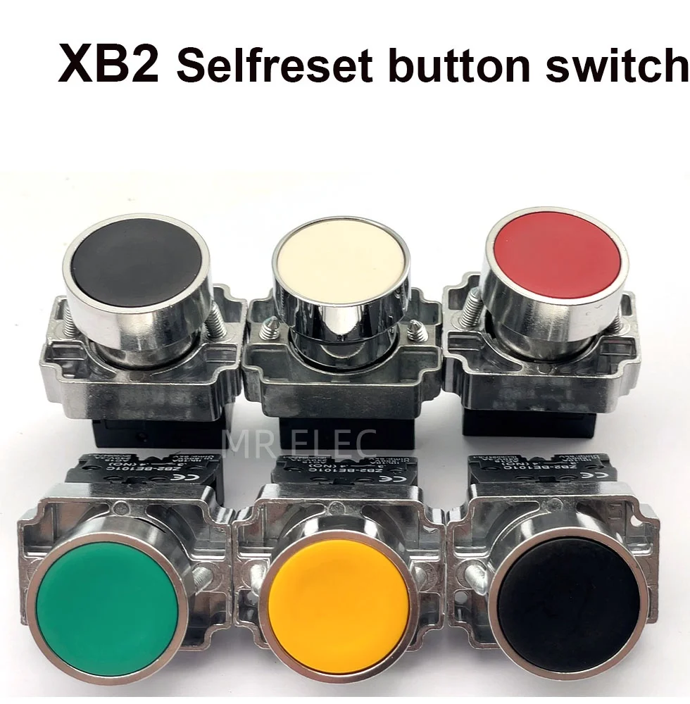 1Pcs 22mm Momentary Push button switch 10A/415V NC/NO XB2-BA11  XB2-BA21   XB2-BA31 XB2-BA42 XB2-BA51  XB2-BA61 Button switch