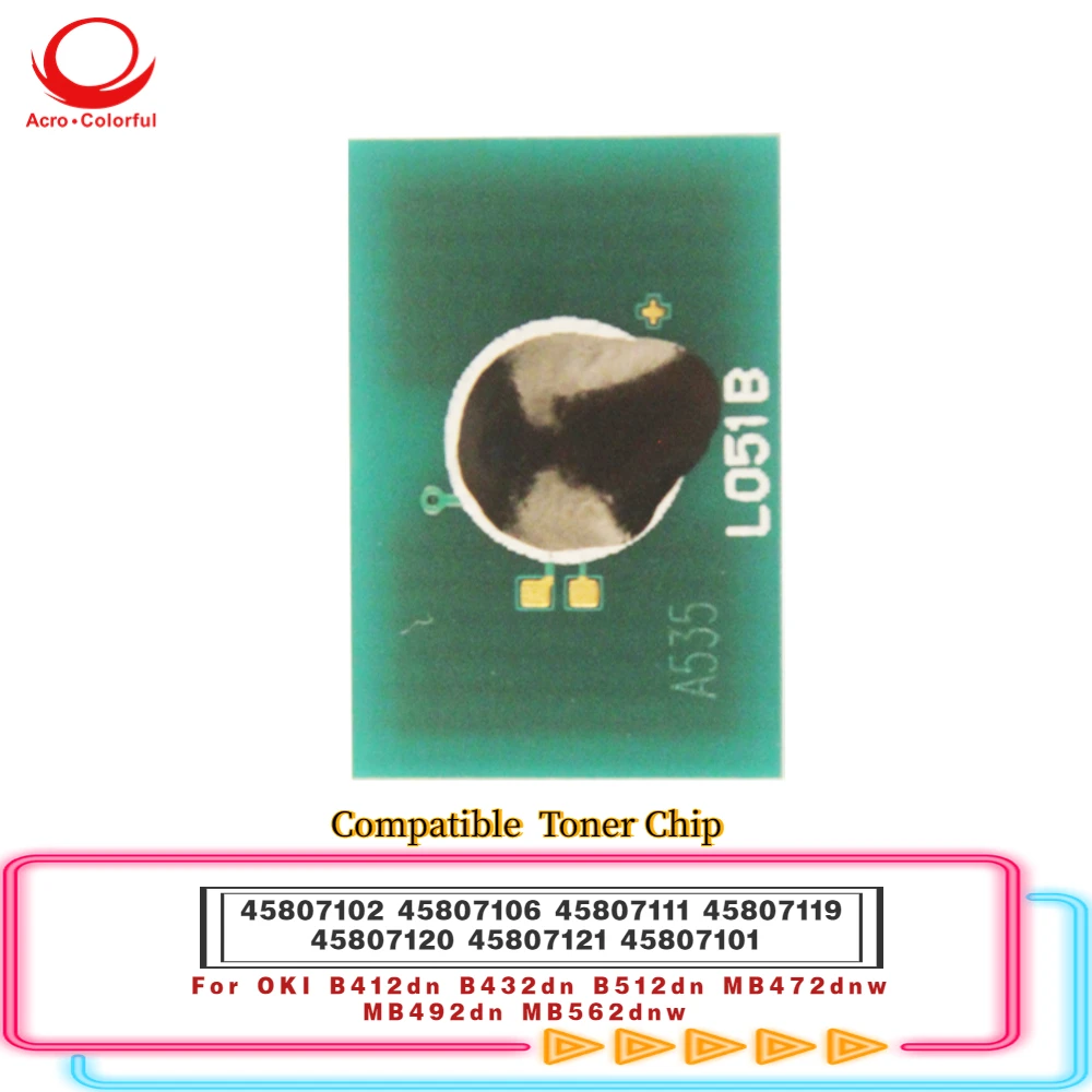 Compatible Toner Cartridge Chip For OKI B412dn B432dn B512dn MB472dnw MB492dn MB562dnw laser printer