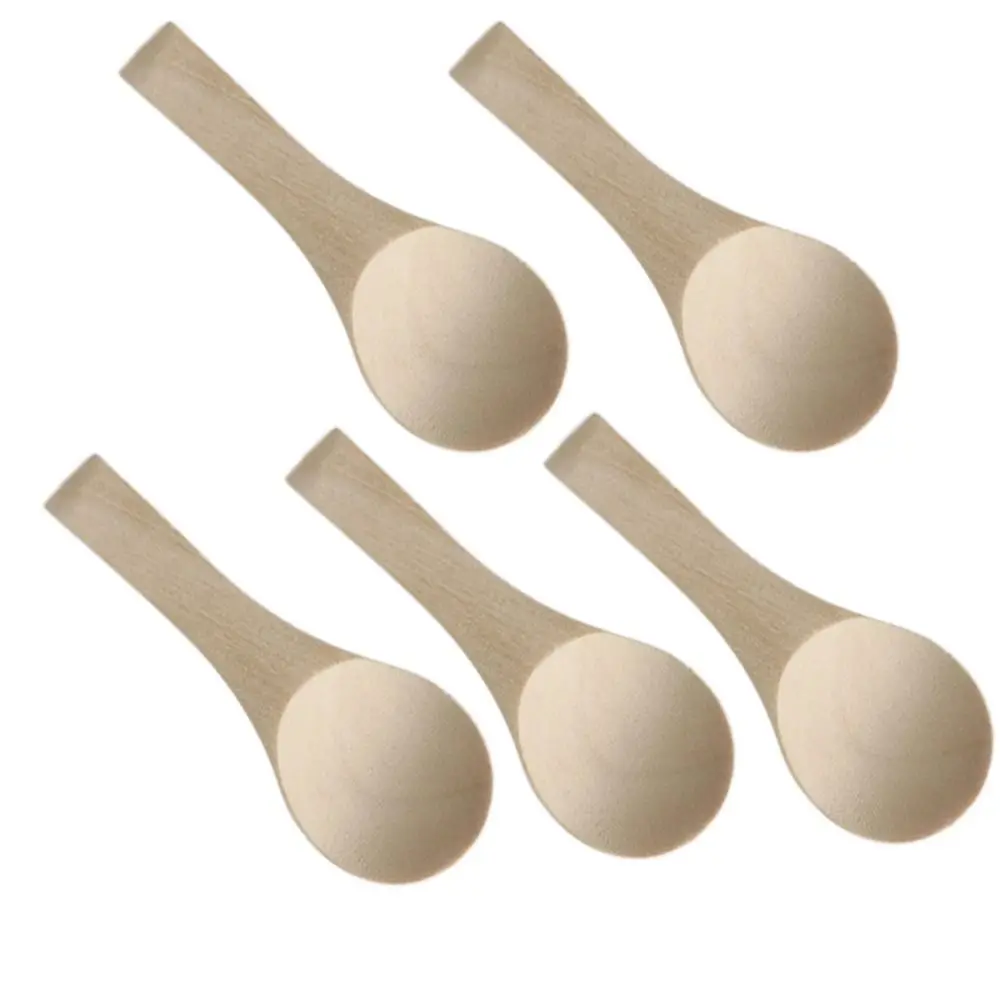 1/5Pcs Practical Wooden Spoons Kitchen Accessories Mini Condiment Spoon Multifunctional Milk Powder Spoon