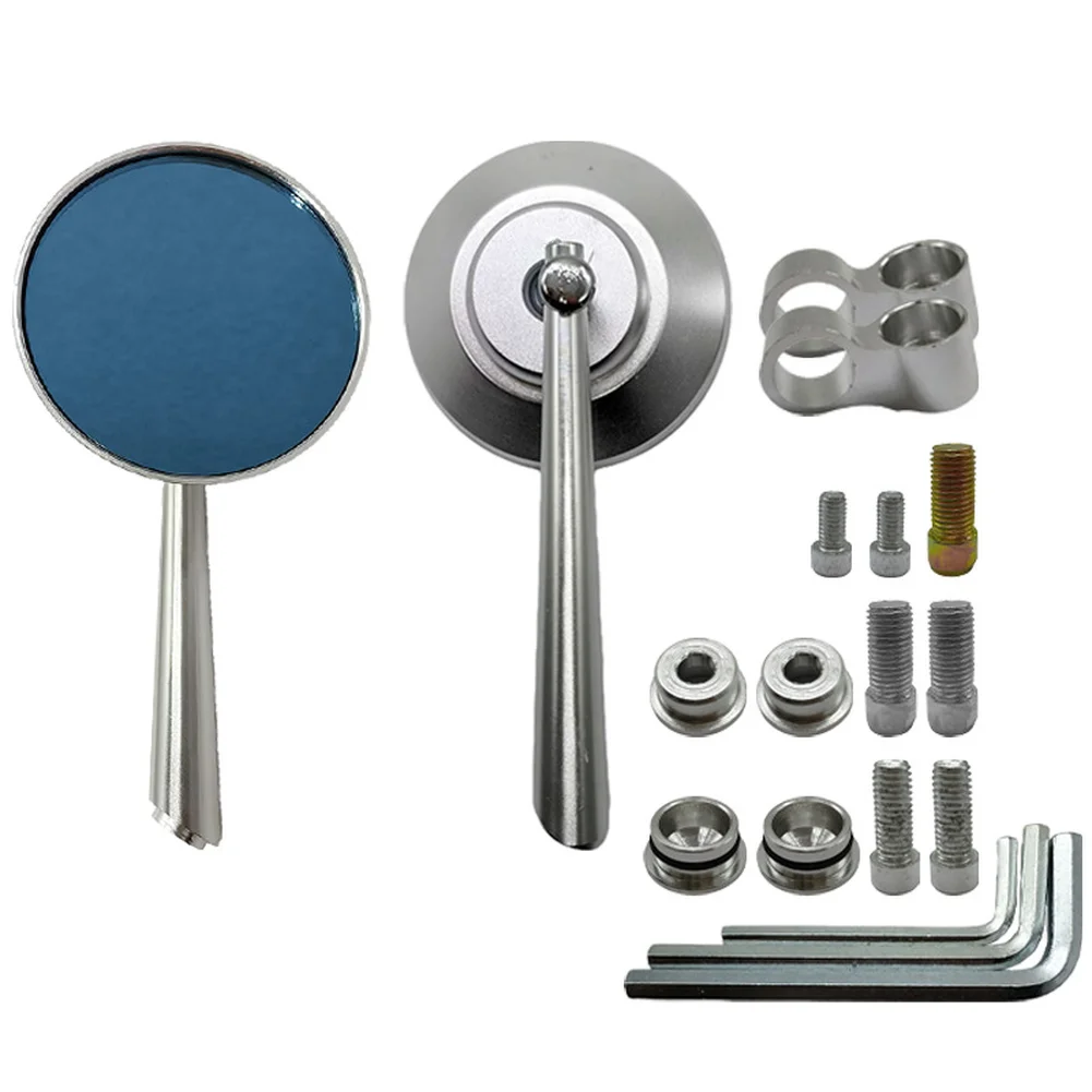 Black Aluminum Round Mirrors Round Mirrors Motorcycle Parts Black, White Rearview Mirrors Pair Included Left And Right Set