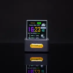 Smart Crystal Wifi Weather Station Display Weather Temperature Humidity Time Alarm Clock DIY Animation Desktop Decoration