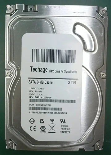 

1 ТБ, 3 ТБ, 4 ТБ, жесткий диск, диск, SATA, 64 МБ, кэш-память, 12 В постоянного тока, 0,45 А, 5 В постоянного тока, 0,60 А, для наблюдения, механического, жесткого диска