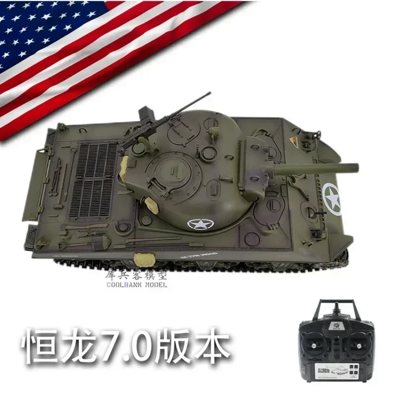 1: 16 Remote-controlled Tank American M4a3 3898-1with Gun Barrel Telescopic Multifunctional Combat Rc Competitive Tank Toy Gift