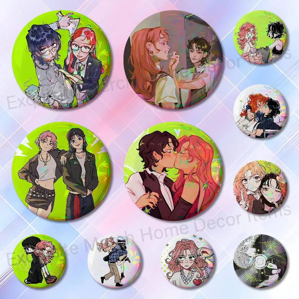 Mitsuki Koga Aya T-tgswiiwagaa Badges Round Nijigen Otaku Culture IP peripheral products 58mm 44mm 32mm 75mm 25mm Mini