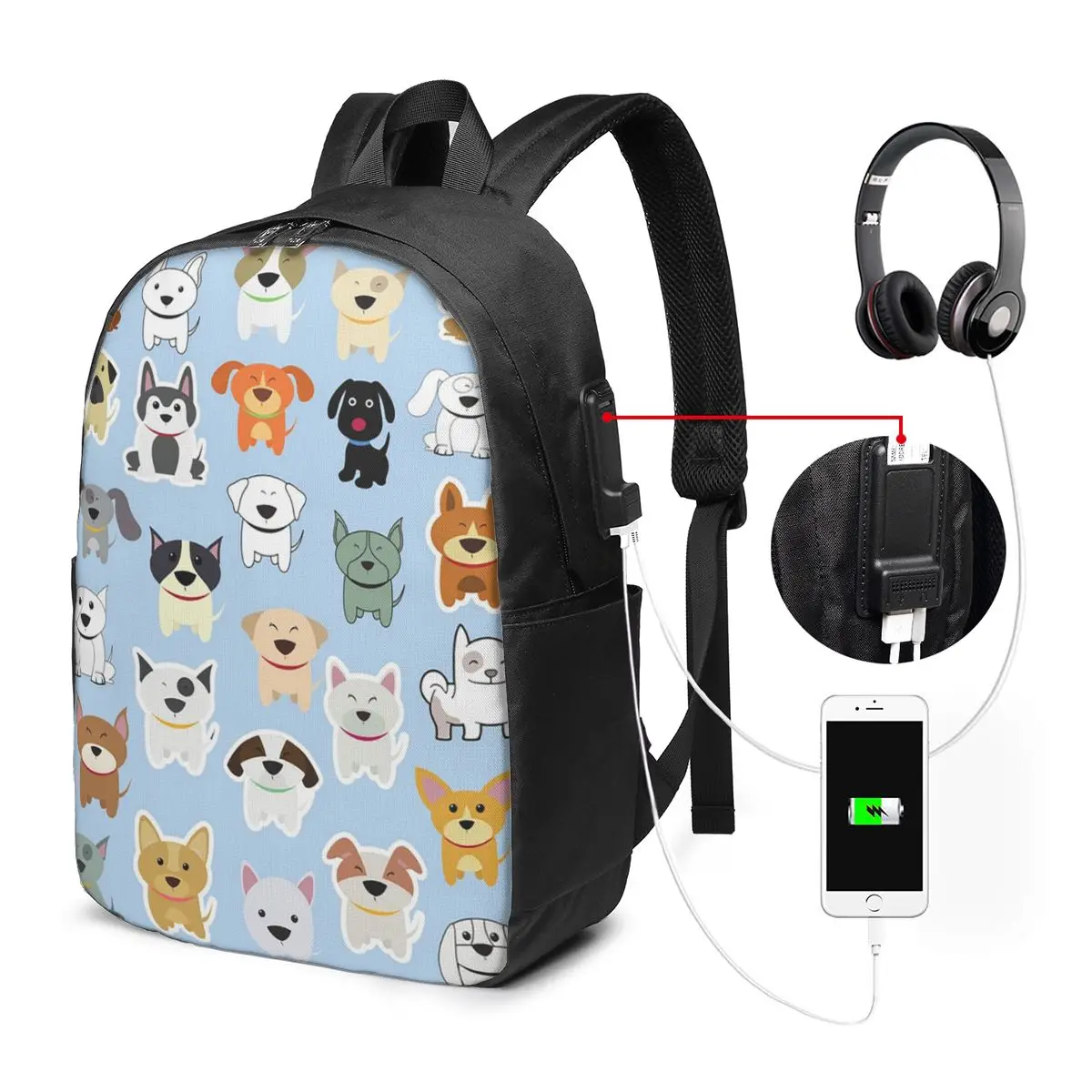 Cartoon Cartoon Various Dog Puppy Patterns Backpack Travel Notebook Bag Computer College Student School Bag Laptop Shoulder Bags - Aliexpress Deal
