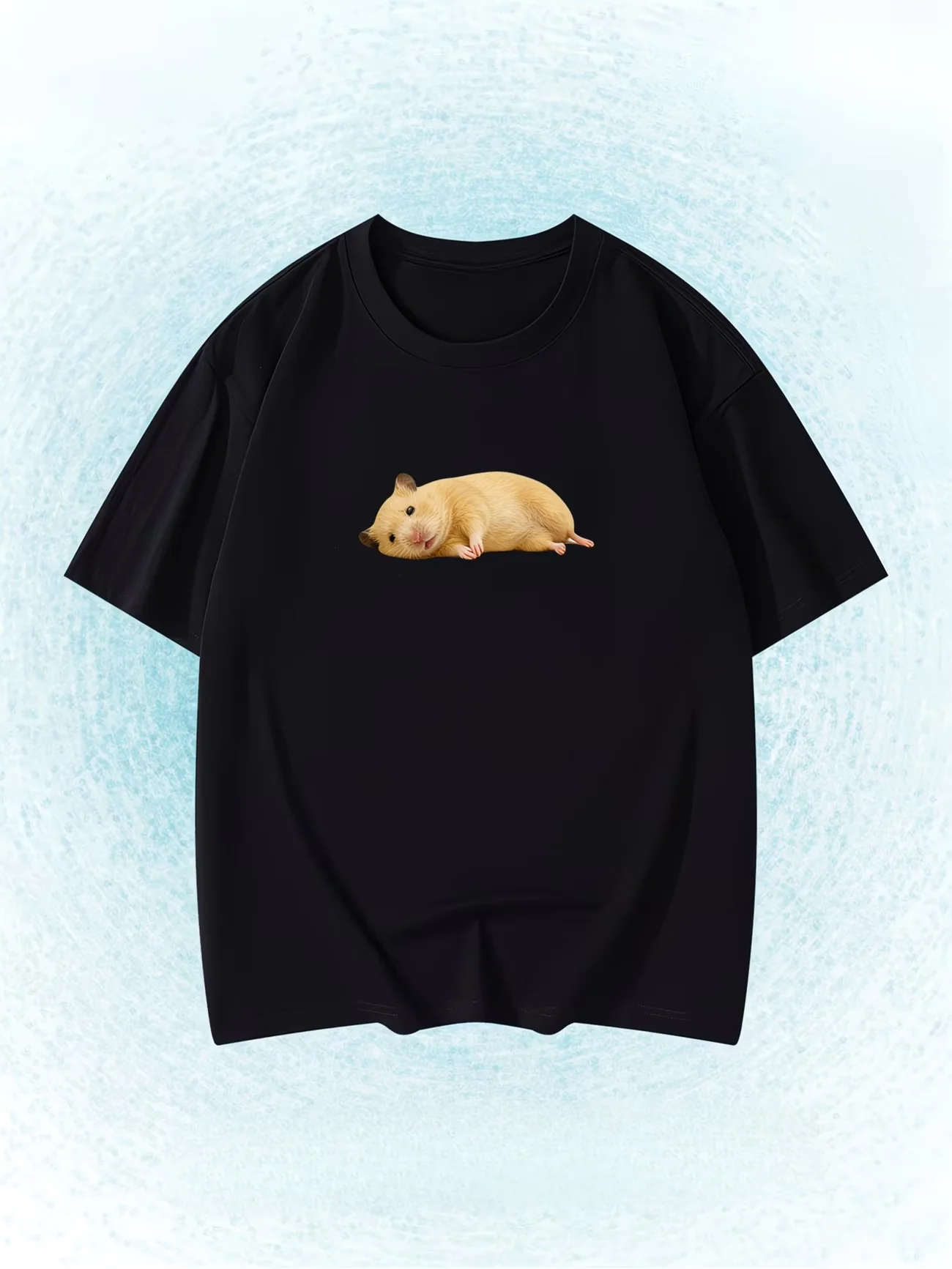 Funny Hamster Meme T-Shirt Tired Hamster Graphic Tee Summer Short Sleeve Humor Pet Lover Gift Trendy Casual Streetwear Tops