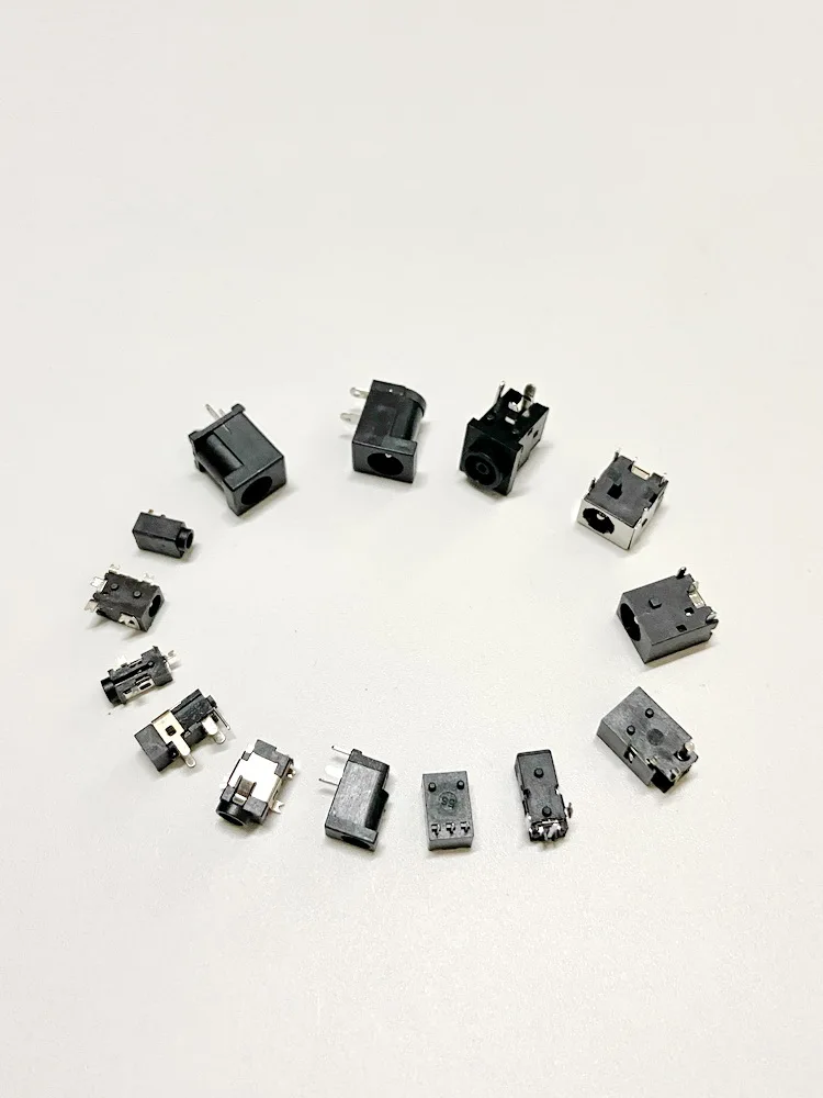 Set of DC Socket 2.5x0.7 3.5x1.35 4.0x1.7 5.5x2.1 5.5x2.5 Direct Current Power Interface PC Board Connector Socket Electronics
