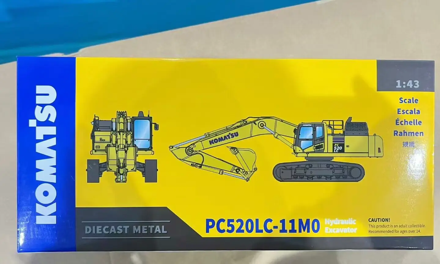 RARE! Komatsu PC520LC-11MO Hydraulic Excavator 1:43 Scale DieCast New in Original Box