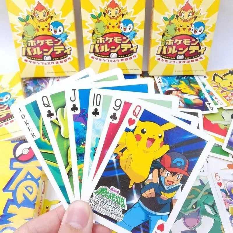 Cartas de Pokémon de 54 piezas, póker, personajes clásicos, Pikachu, no repetitivo, regalo para niños, rompecabezas informal, juego de mesa