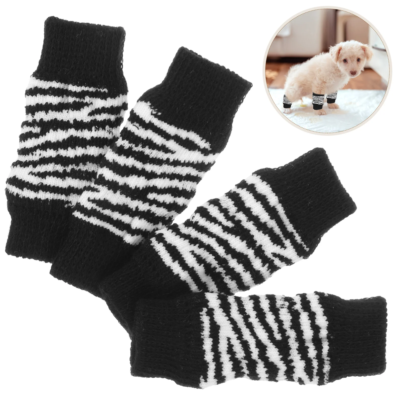 

1 Set Leg Warmers Winter Pet Leg Wraps Cute Cotton Small Footwear Elastic Comfortable Gift For Pets Dog Supply Socks For Dog Pet