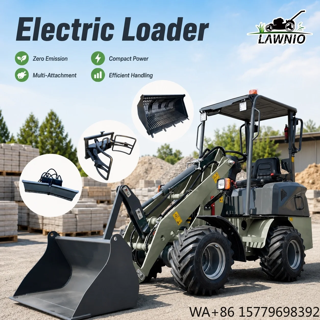 Premium Configuration Electric Loader  with 2110mm Dump Height and High Efficiency for Use in Landscaping Wheel Loader