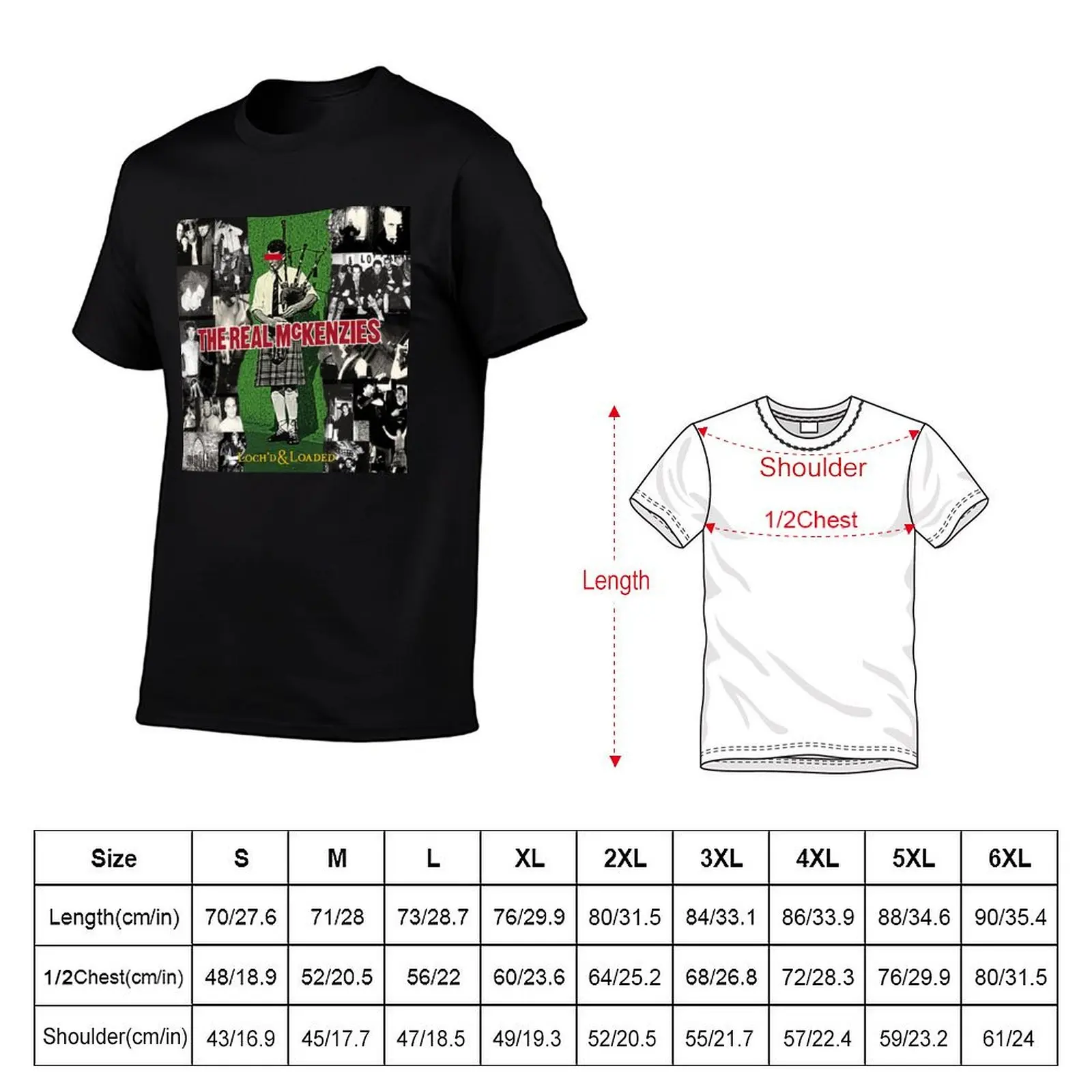 The Real McKenzies - Loch'd and Loaded album 2001 T-Shirt Comfortable Basic Crew Neck Tee