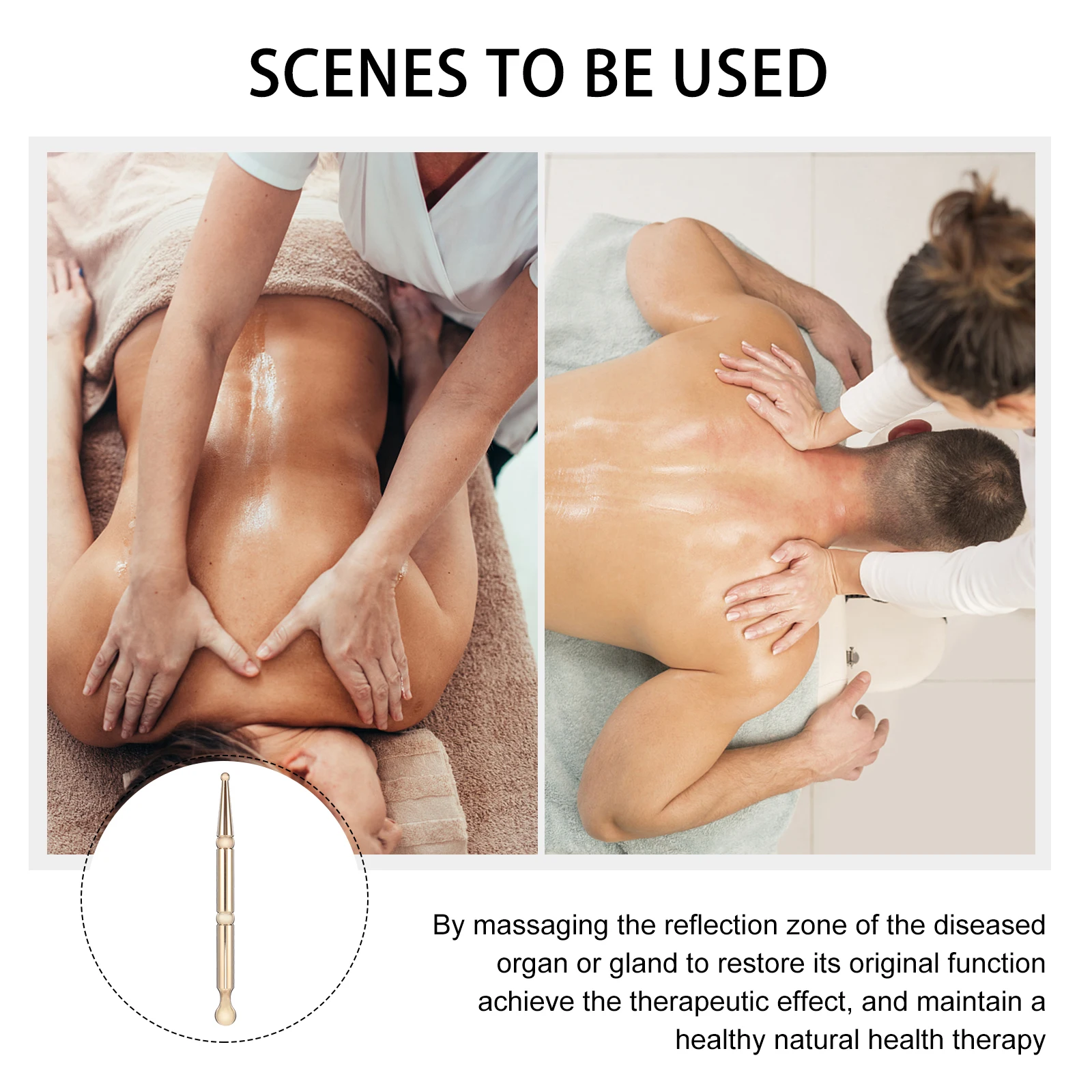 

Brass Acupoint Care Stick Manual Acupressure Pen Self Massage Bar for Face Body Foot Reflexology Pain Relief Therapy Massager