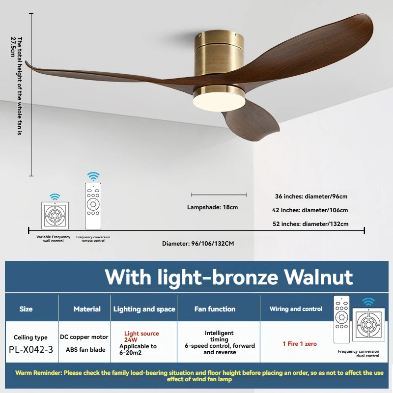 Nordic Minimalist Straight-Blade Fan Light Silent Operation Suitable for Dining Room Bedroom Study Room image 3