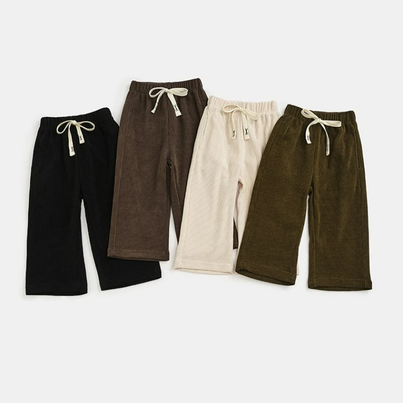 2025 Autumn New Drop Feeling Pants  Girls' Straight Leg Wide Leg Pants Warm Casual Trousers Trendy