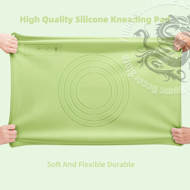 

Silicone Pastry Mat Non-Stick Kneading Pad Easy Clean Dough Mat for Baking Cookies Dishwasher Safe Foldable Kitchen Baking Tool