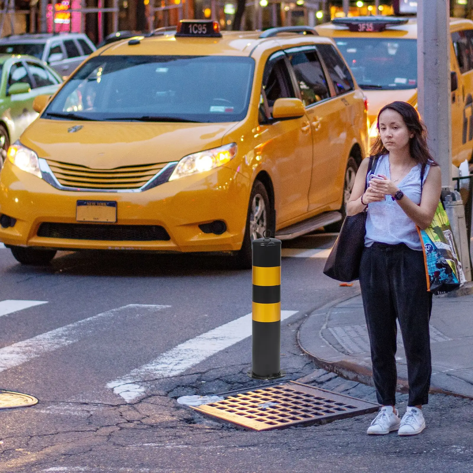 Pilar de aviso pós barricadas cones de tráfego estacionamento rua entrada de automóveis de aço inoxidável segurança estrada isolamento barricada cone